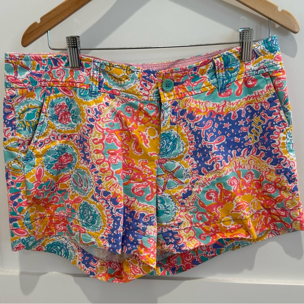 🦄💕 Lilly Pulitzer Callahan Cotton Shorts in Written in the Sun - Size 8